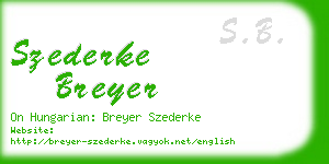 szederke breyer business card